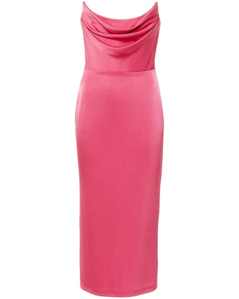 Alex Perry Satin-Midikleid mit Korsett-Stil - Rosa Rosa