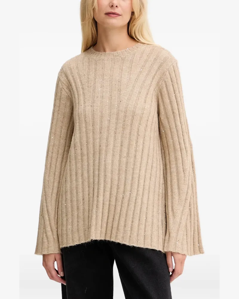 Twin-Set Pullover mit Pailletten - Nude Nude