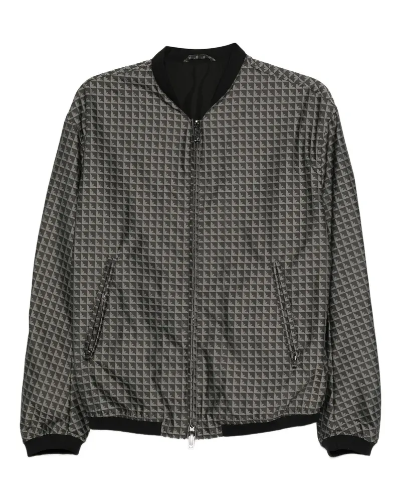 Emporio Armani Bomberjacke mit Adlermuster - Grau Grau
