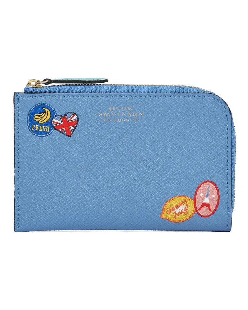 Smythson Panama Stickers Clutch - Blau Blau
