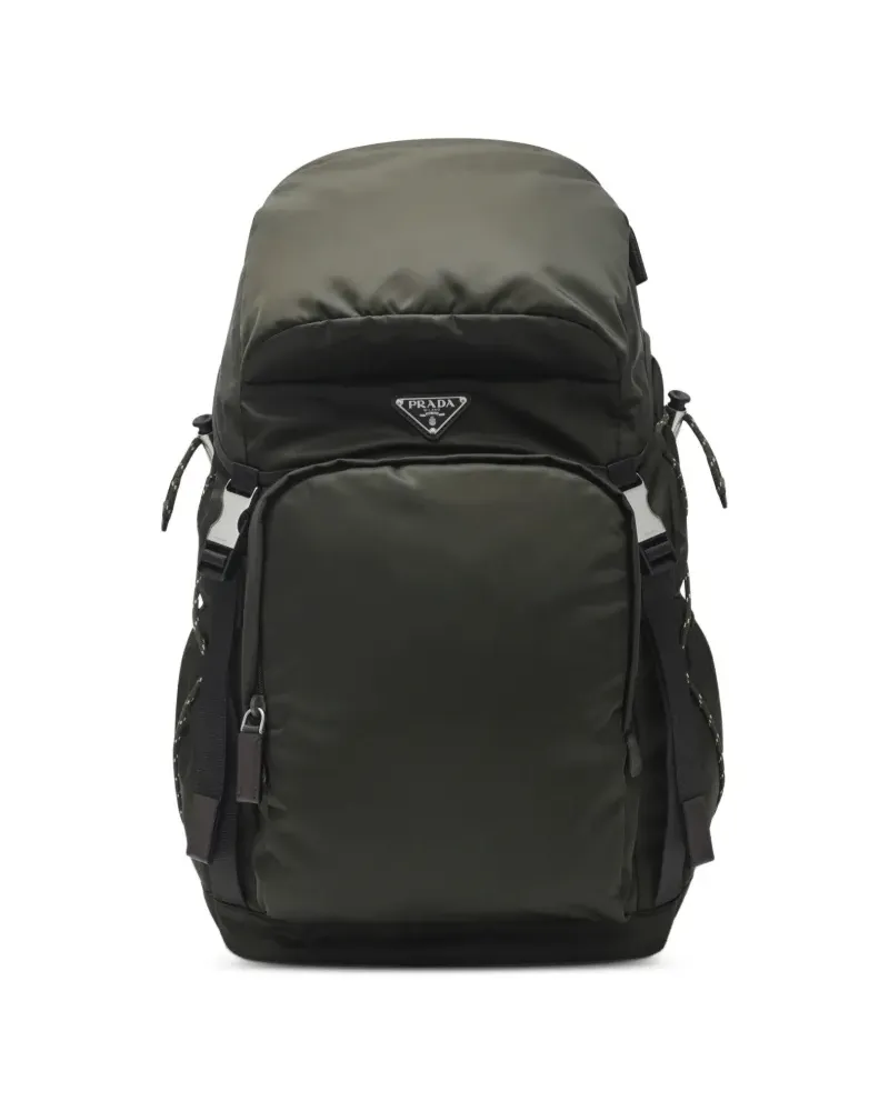 Prada logo-plaque buckle-fastening backpack - Grün Grün