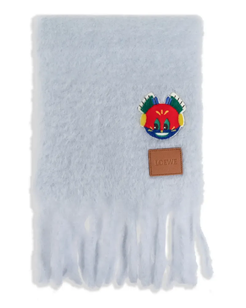 Loewe x Louis Wain Fransenschal mit Applikation - Blau Blau