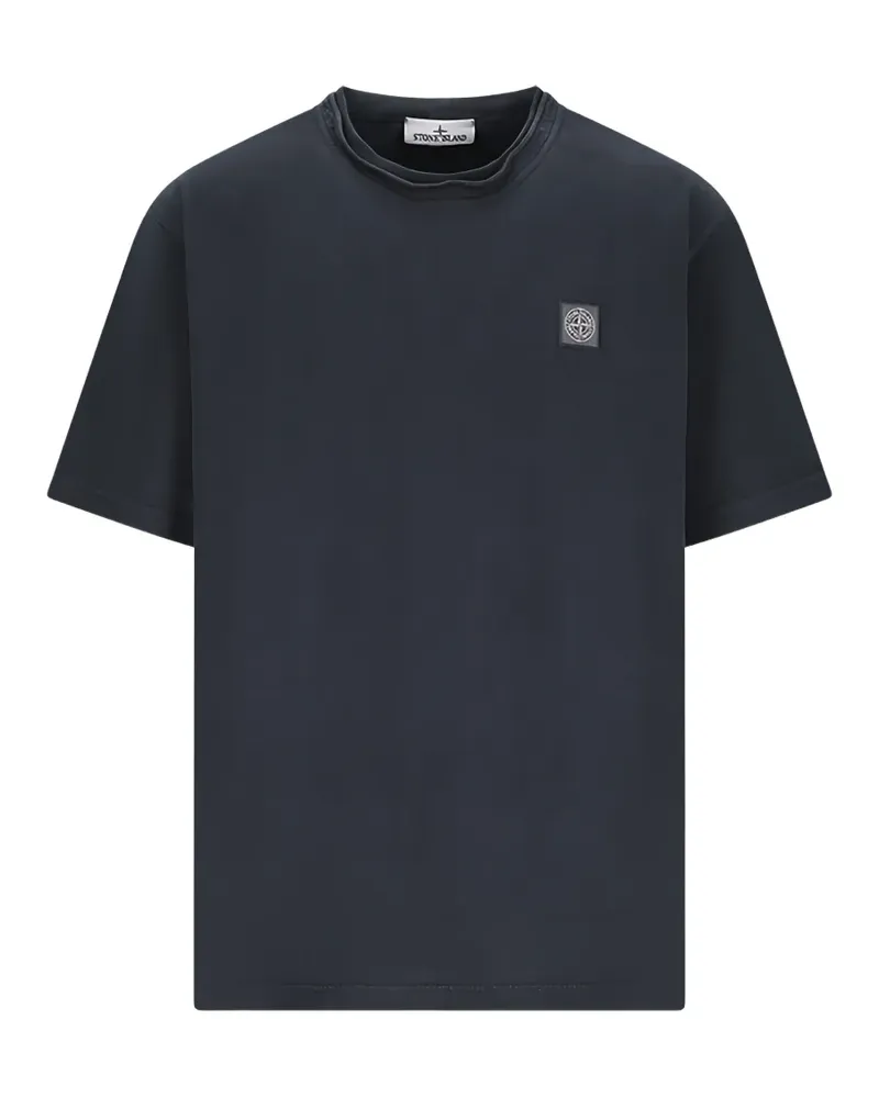 Stone Island T-Shirt mit Patch - Blau Blau