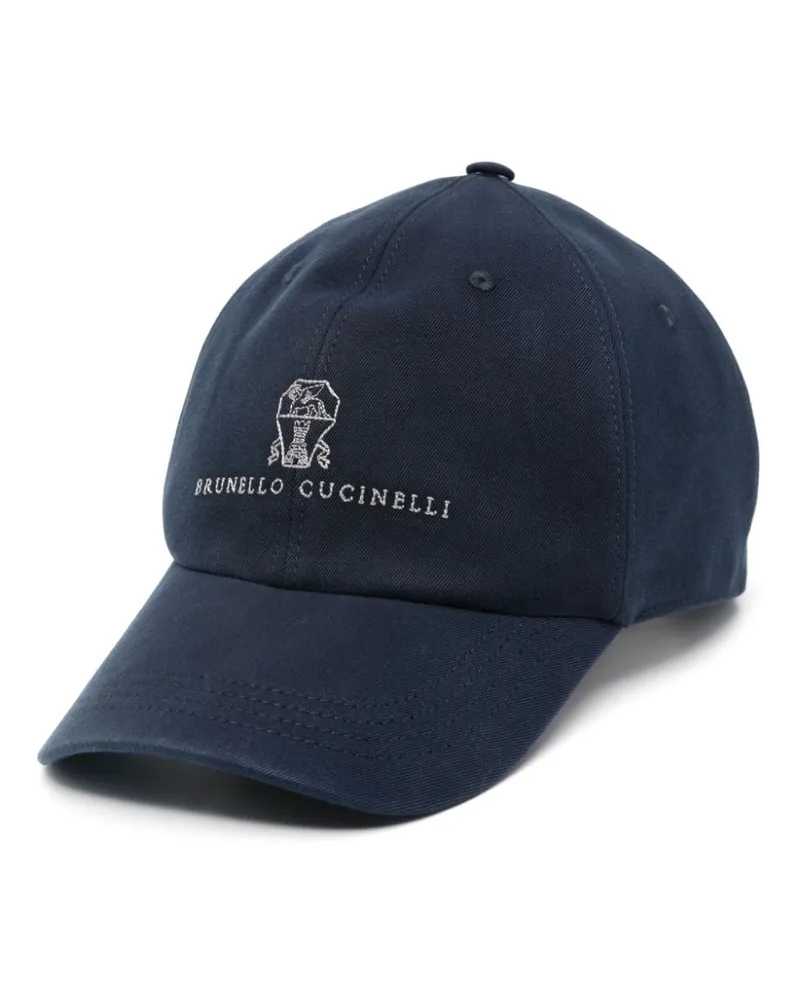 Brunello Cucinelli Baseballkappe mit Logo-Stickerei - Blau Blau