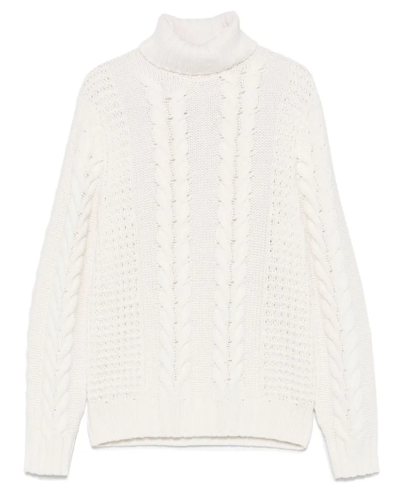 Brunello Cucinelli Pullover mit Zopfmuster - Weiß Weiß