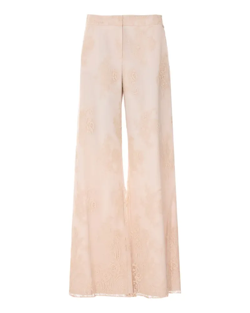 Aniye By floral-embroidered palazzo trousers - Nude Nude