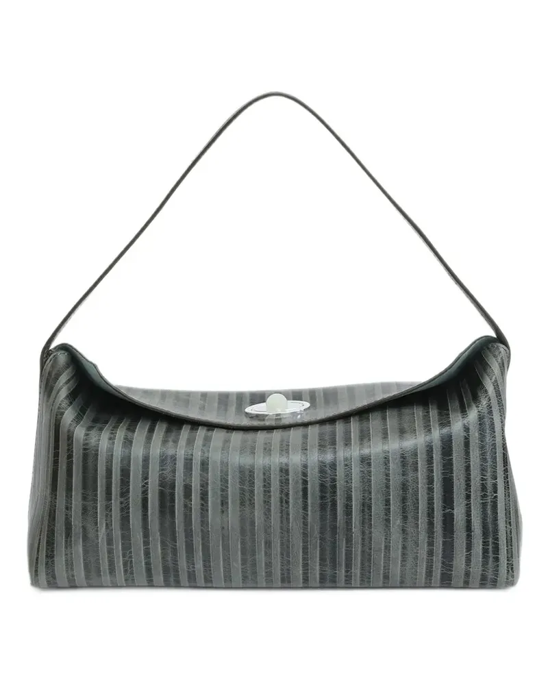 Christopher Esber Doba Tote Bag aus gestreiftem Leder mit Quarz-Drehverschluss - Grau Grau