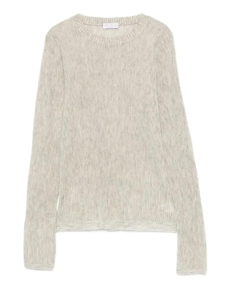 Brunello Cucinelli ribbed-knit long-sleeve knit - Grau Grau