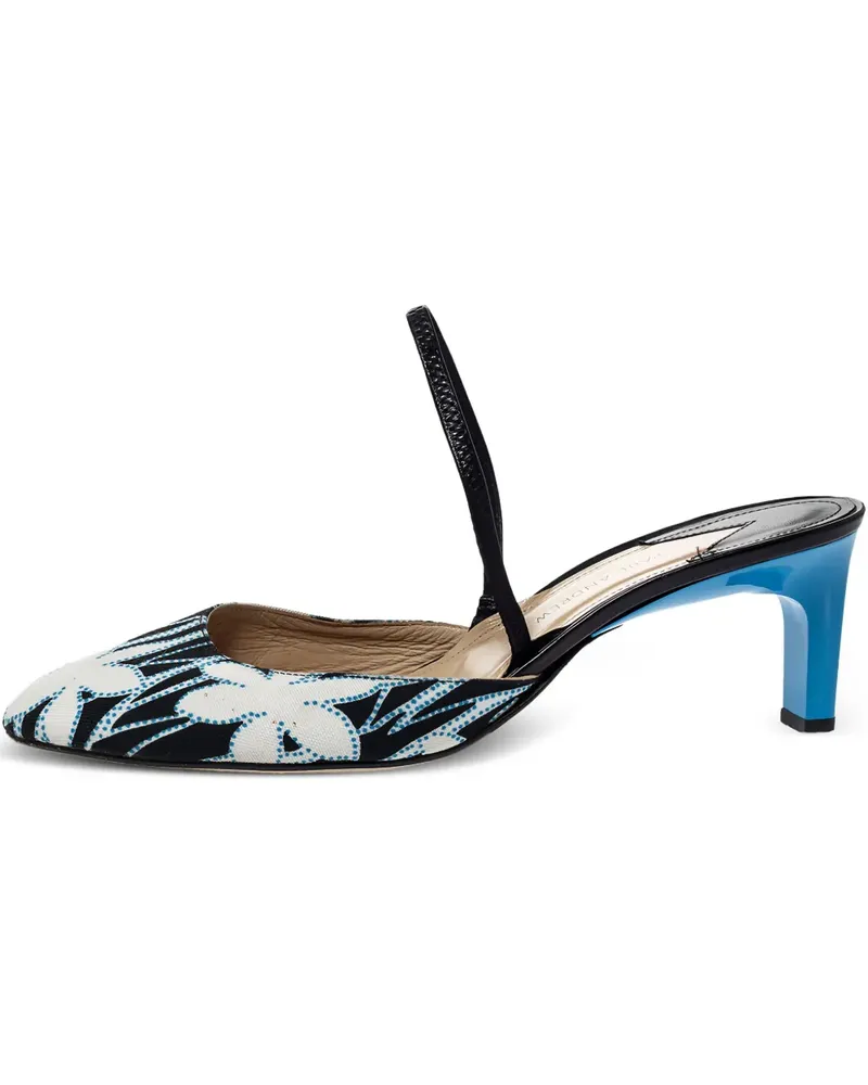 Paul Andrew Pre-owned Celestine Slingback-Pumps mit Blumen-Print 65mm - Schwarz Schwarz