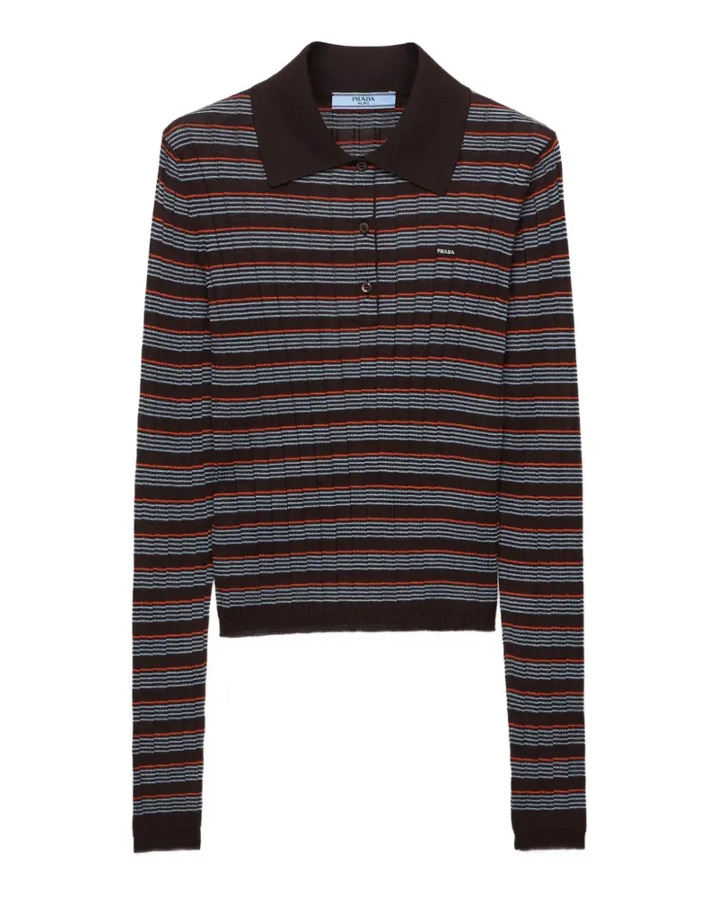 Prada Gestreiftes Poloshirt - Braun Braun