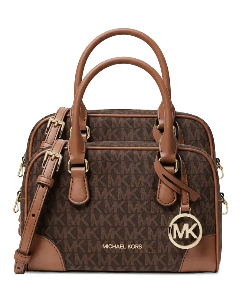 Michael Kors Monogram charm satchel bag - Braun Braun