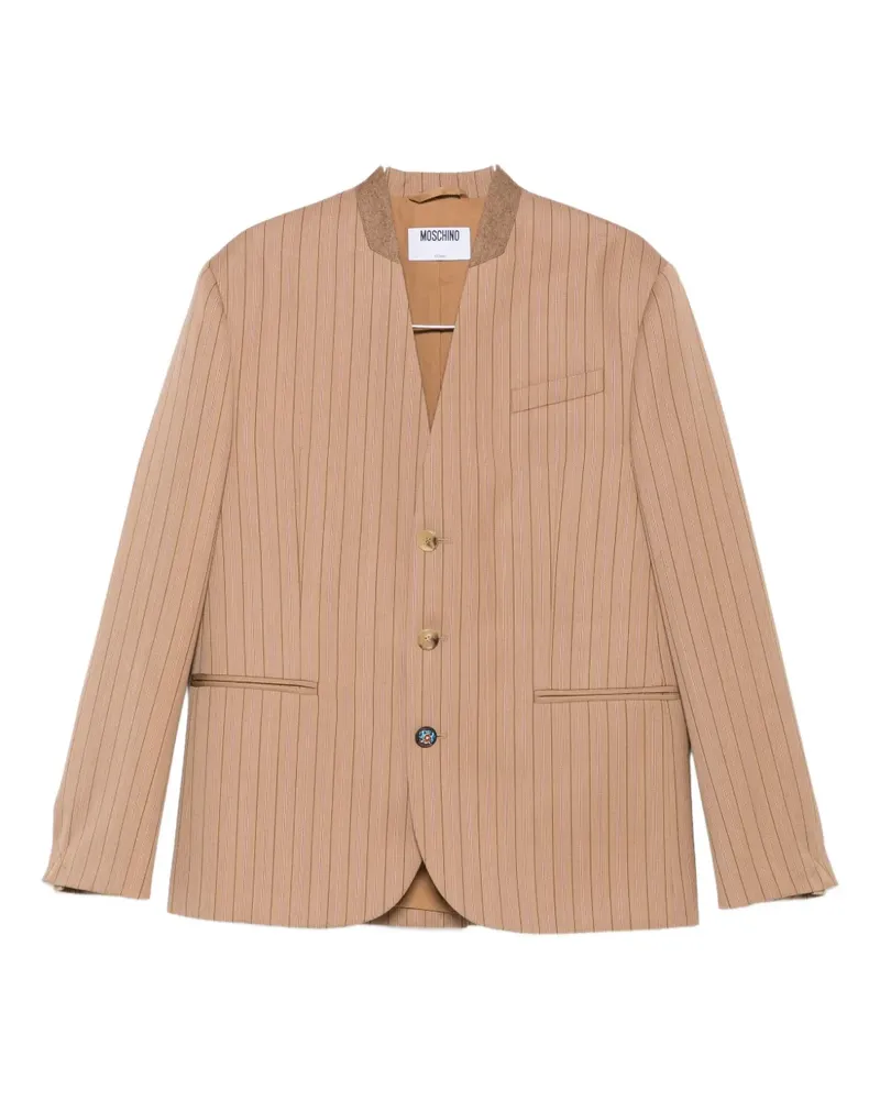 Moschino Nadelstreifen-Jacke mit Stehkragen - Nude Nude