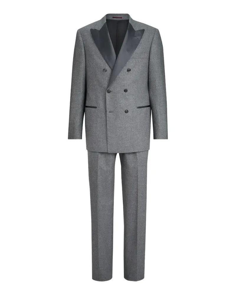 Brunello Cucinelli peak lapel pleated tuxedo - Grau Grau