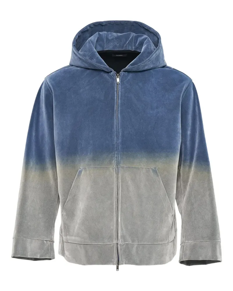 TAAKK Langärmeliger Gradation Pile Hoodie - Blau Blau