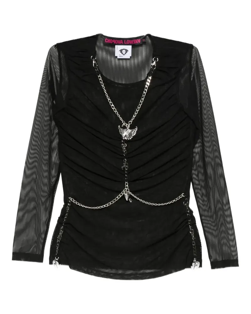 CHOPOVA LOWENA Top mit Zierkette - Schwarz Schwarz