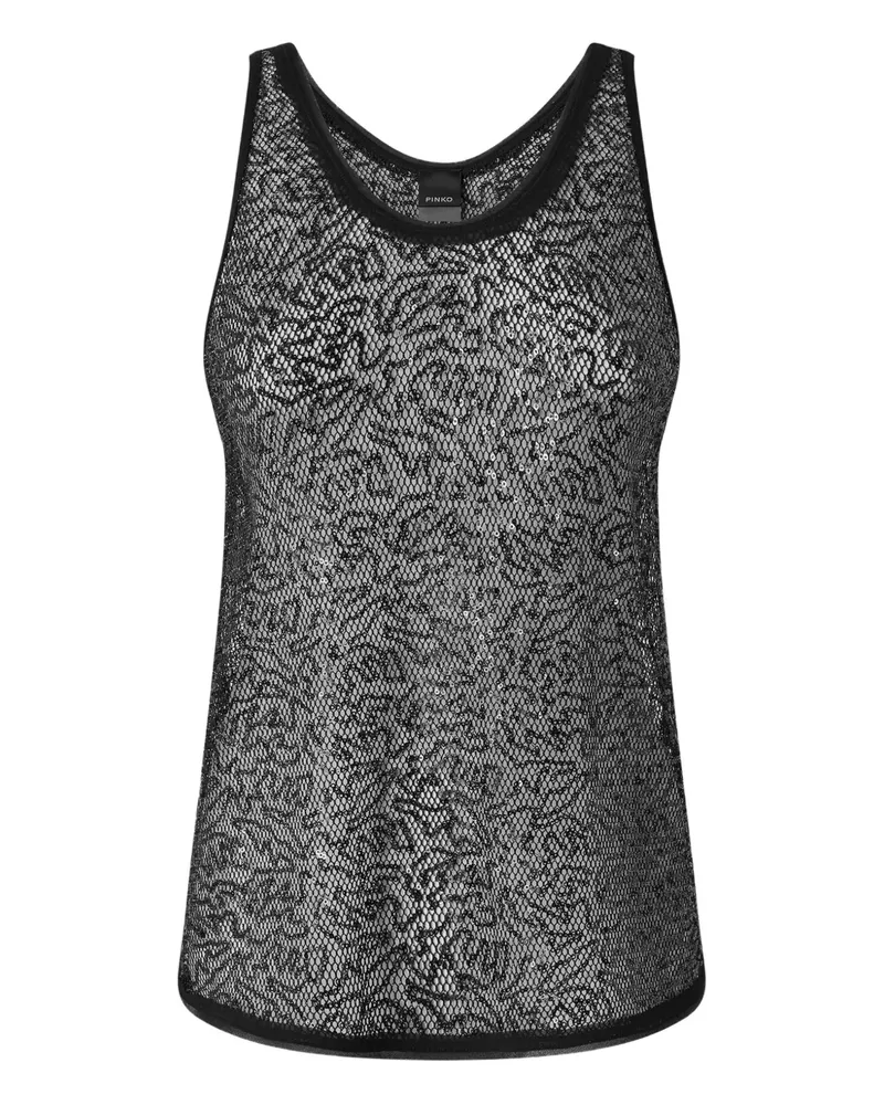 Pinko Trägershirt aus Mesh - Schwarz Schwarz