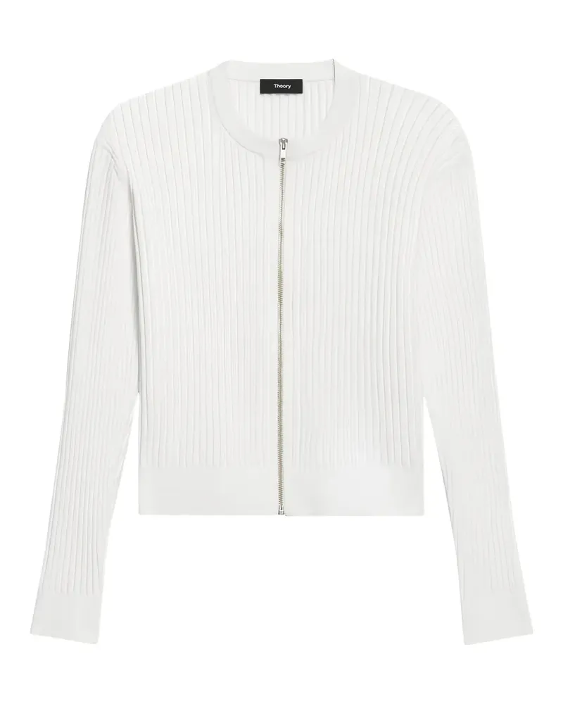 Theory Gerippter Cardigan aus Pointelle - Weiß Weiß