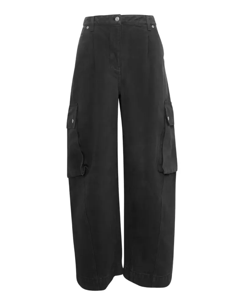 3.1 phillip lim pleated wide-leg cargo pants - Schwarz Schwarz