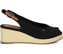Wedge-Espadrilles mit Slingback-Riemen 60mm - Schwarz