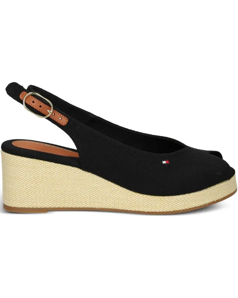 Tommy Hilfiger Wedge-Espadrilles mit Slingback-Riemen 60mm - Schwarz Schwarz