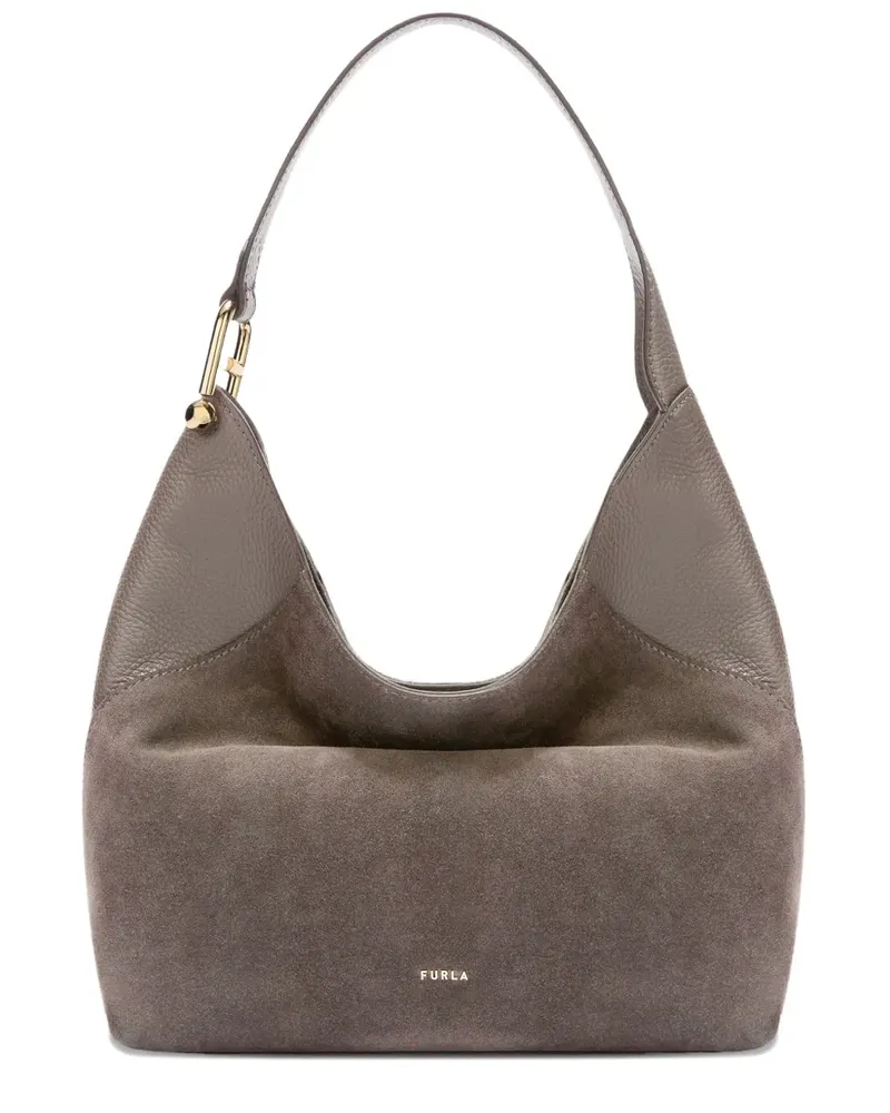 Furla M Lara Schultertasche mit Logo - Grau Grau