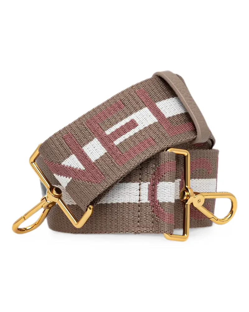 Coccinelle logo-jacquard bag strap - Braun Braun