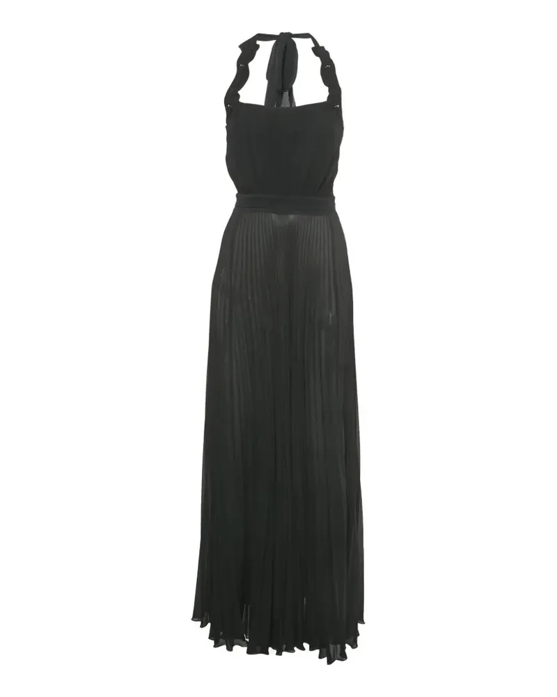 Elisabetta Franchi Plissiertes Neckholder-Kleid - Schwarz Schwarz