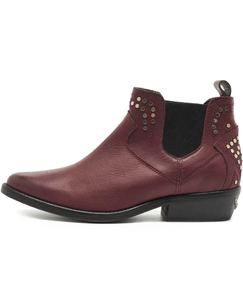 Zadig & Voltaire Pre-owned Thylana Cowboystiefel mit Nieten - Rot Rot