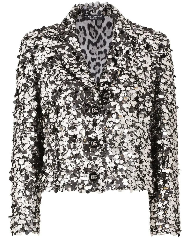Dolce & Gabbana Sakko mit Pailletten - Silber Silber