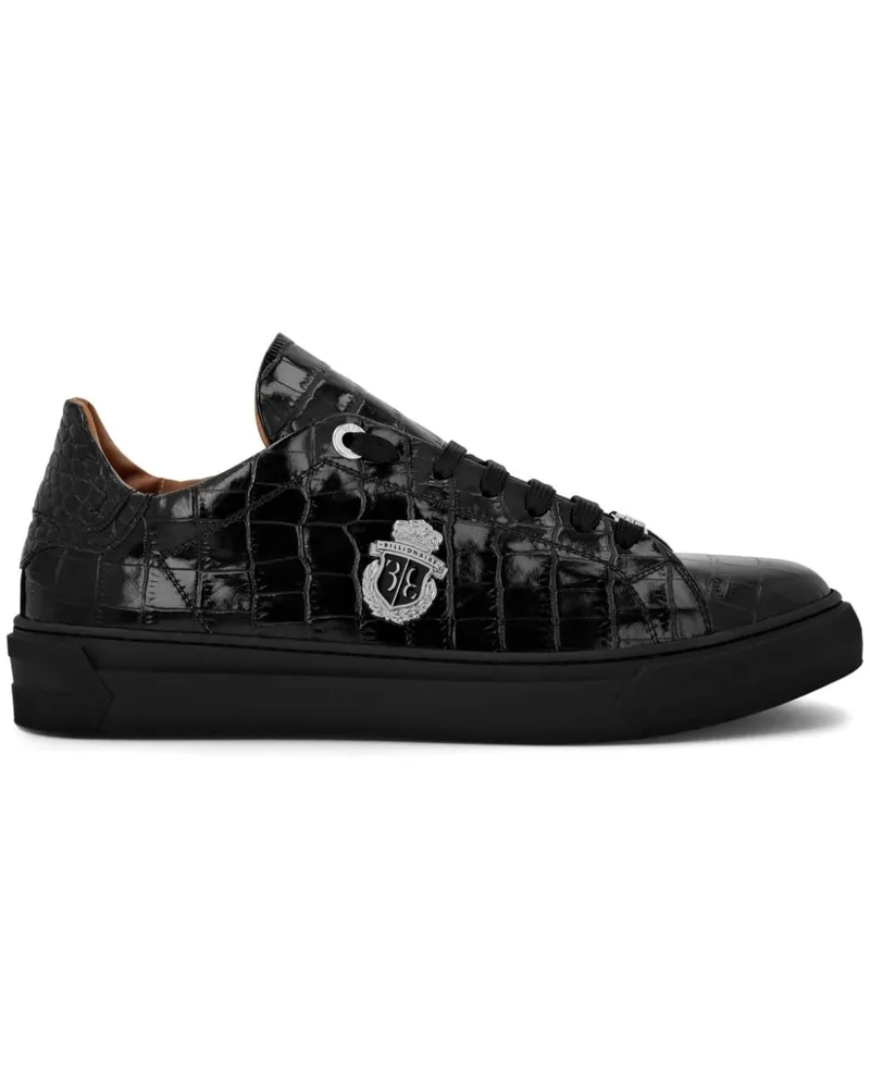 Billionaire Logo-Sneakers mit Kroko-Print - Schwarz Schwarz