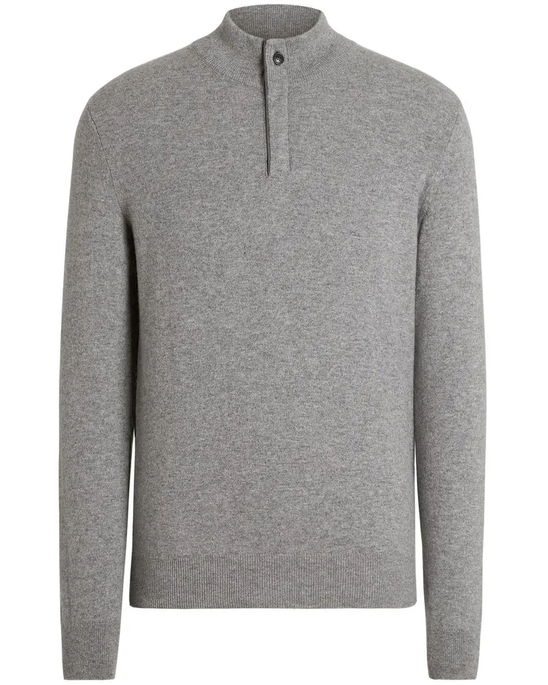 Ermenegildo Zegna Kaschmirpullover mit Knöpfen Grau