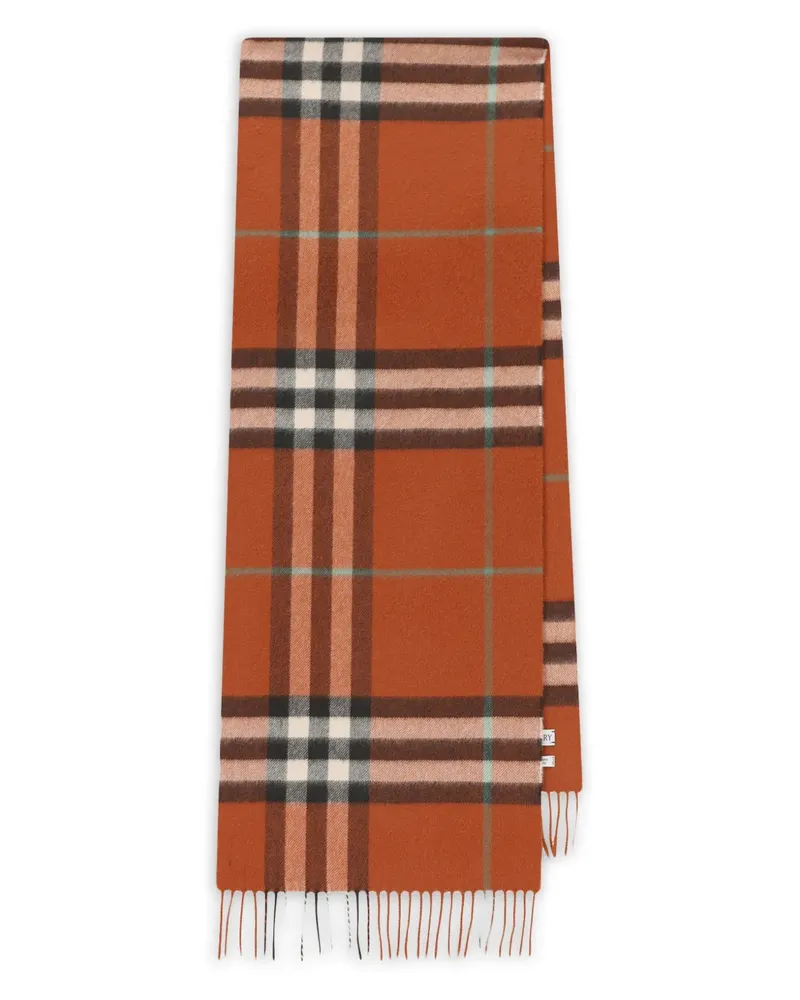 Burberry check cashmere scarf - Orange Orange