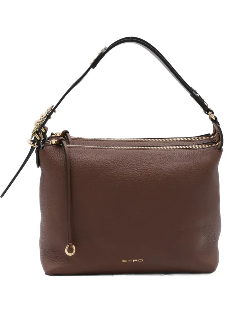 Etro Schultertasche mit Logo-Prägung - Braun Braun