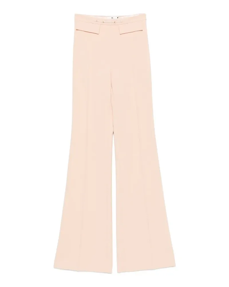 Elisabetta Franchi logo-plaque flared trousers - Rosa Rosa