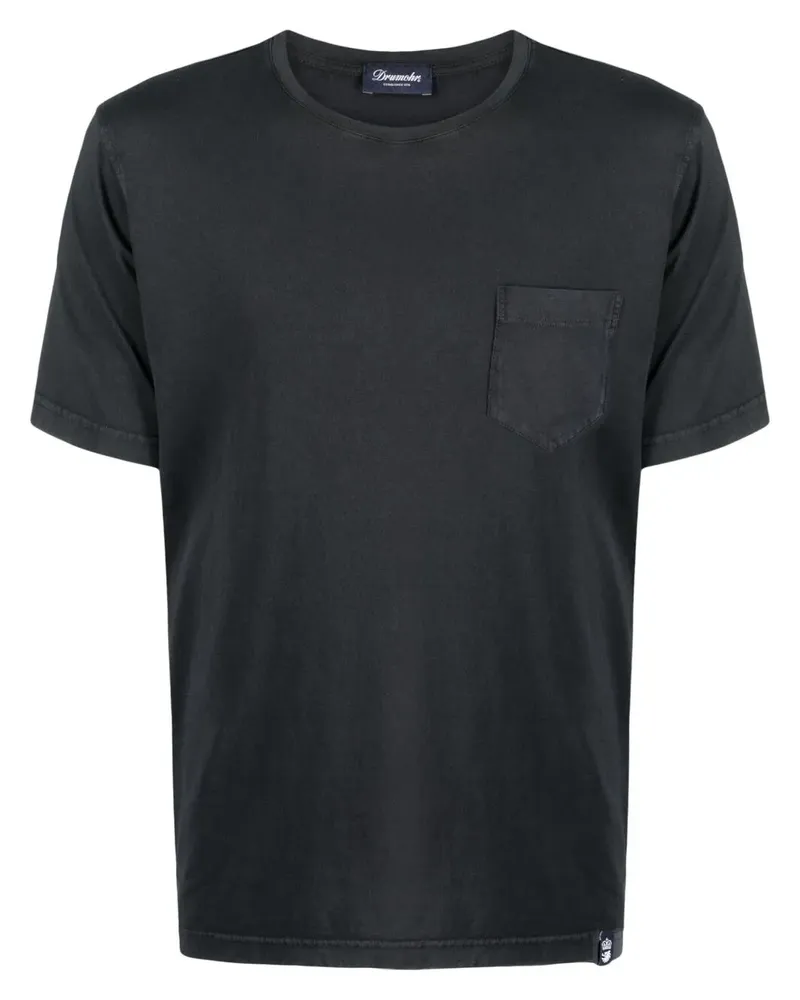 Drumohr  T-Shirt mit Taschendetail - Schwarz Schwarz