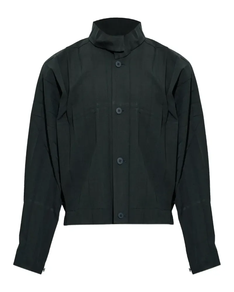Issey Miyake Plissierte Edge Ensemble Jacke mit Stehkragen - Grün Grün