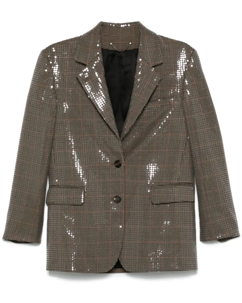 Golden Goose Blazer mit Hahnentrittmuster Braun