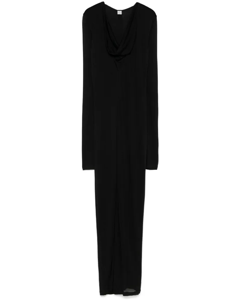 Totême Kleid mit V-Ausschnitt - Schwarz Schwarz