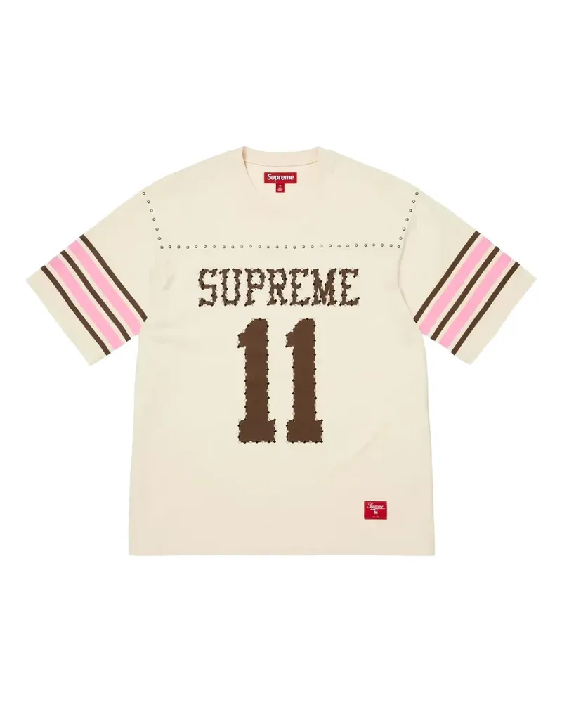Supreme Being studded rhinestone-embellished T-shirt - Nude Nude
