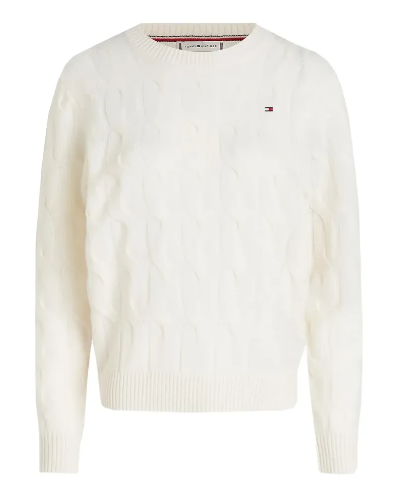 Tommy Hilfiger Pullover mit Zopfmuster - Weiß Weiß
