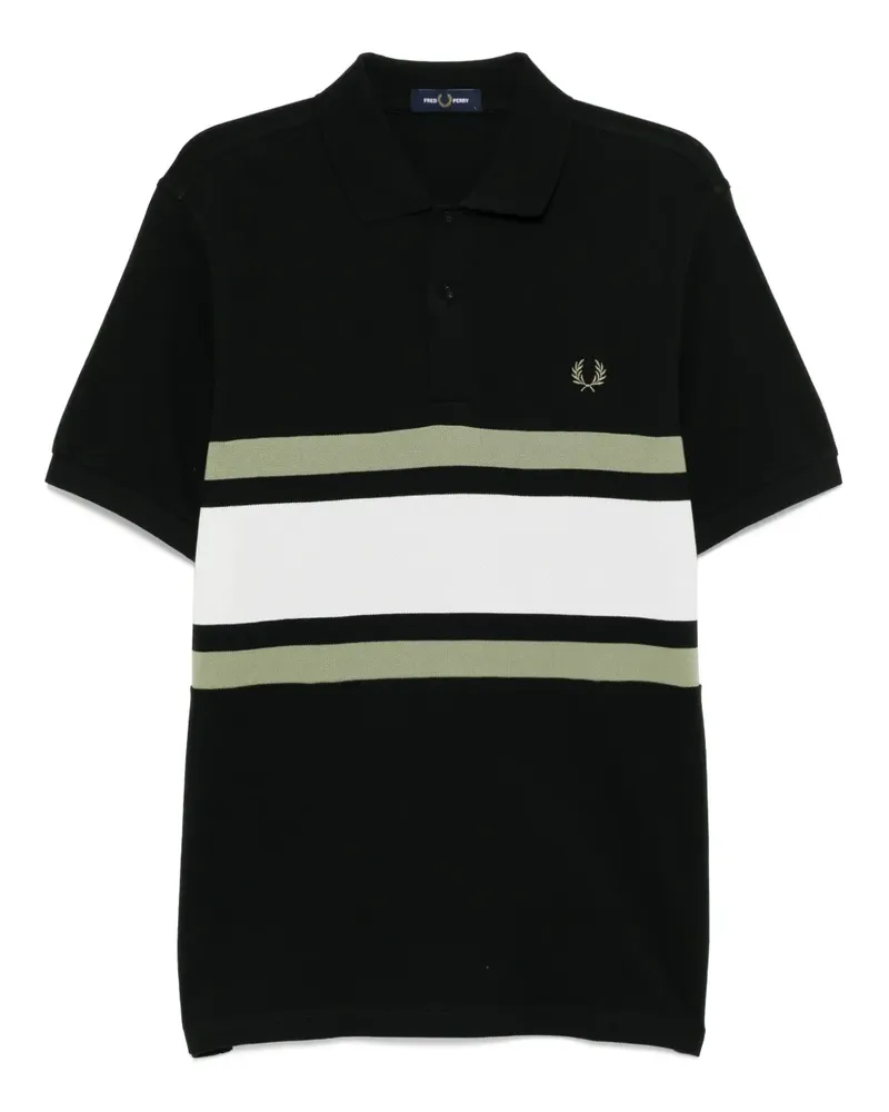 Fred Perry Poloshirt mit Kontrasteinsätzen - Grün Grün