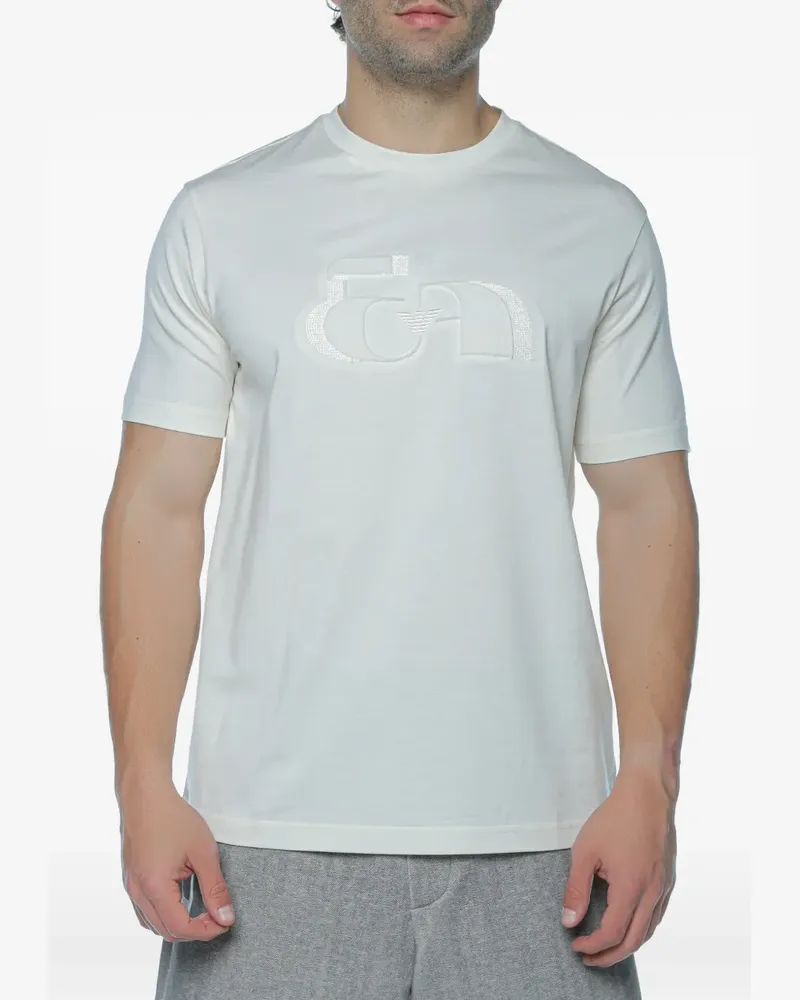 Emporio Armani logo-embroidered T-shirt - Weiß Weiß