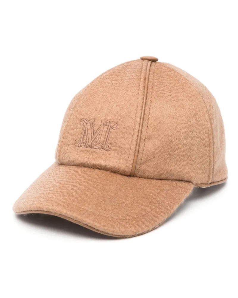 Max Mara Baseballkappe mit Logo-Stickerei Braun