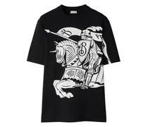 T-Shirt mit Equestrian Knight-Print - Schwarz