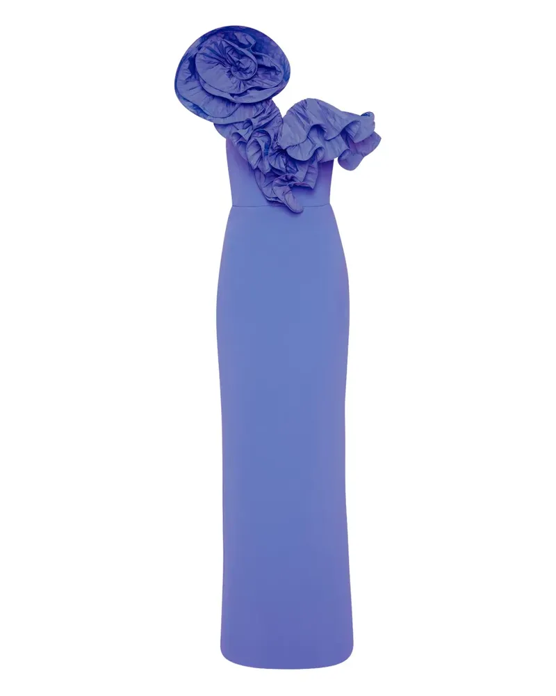 Rebecca Vallance Asymmetrisches Maxikleid mit Rüschen - Blau Blau