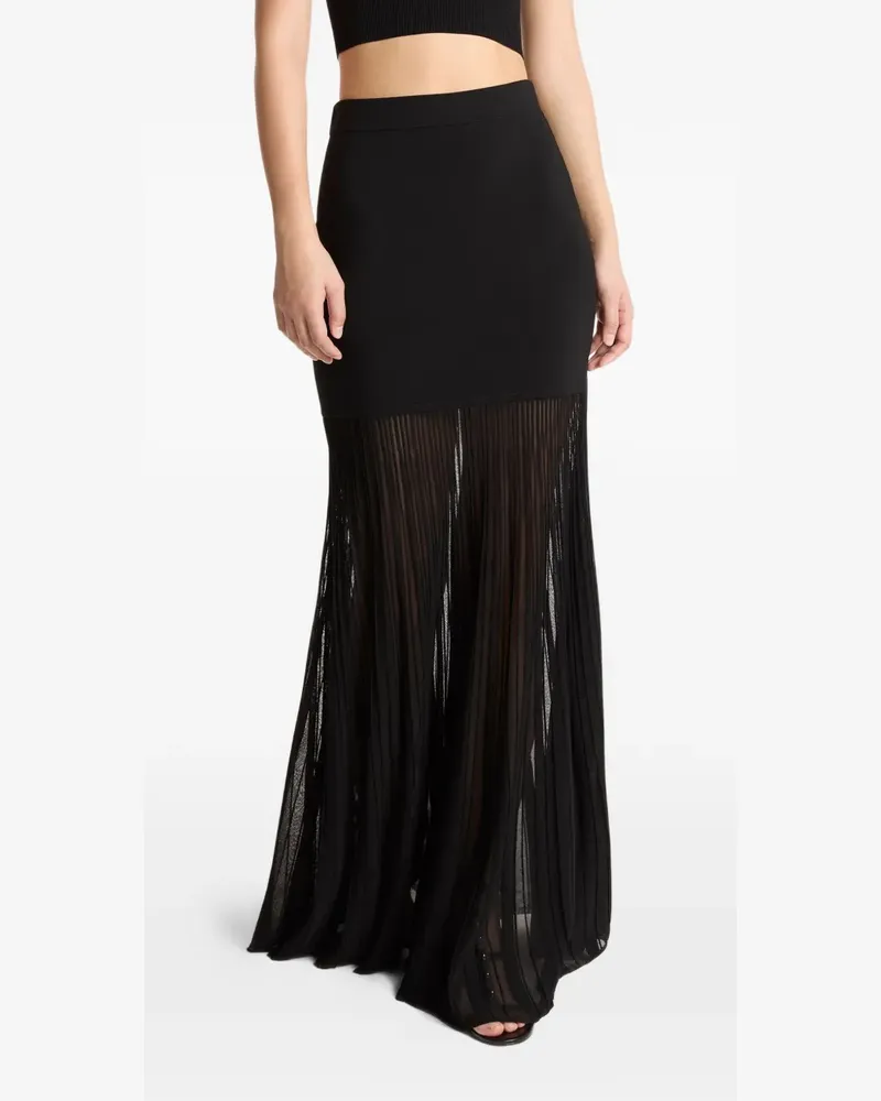 Michael Kors pleated ribbed skirt - Schwarz Schwarz