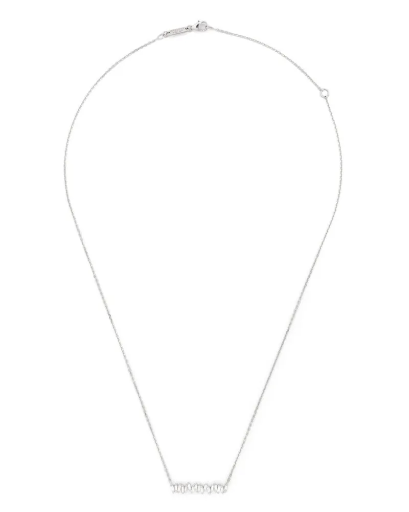 Suzanne Kalan 18kt Bar Weißgoldhalskette mit Diamant - Silber Silber