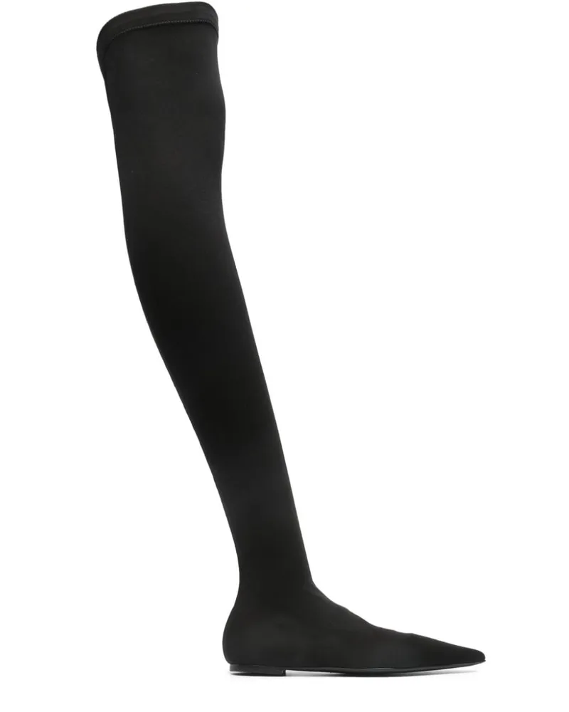 Dolce & Gabbana Flache Overknee-Stiefel - Schwarz Schwarz