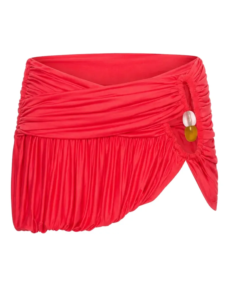 Christopher Esber Beach Glass Bubble ruched mini skirt - Rot Rot
