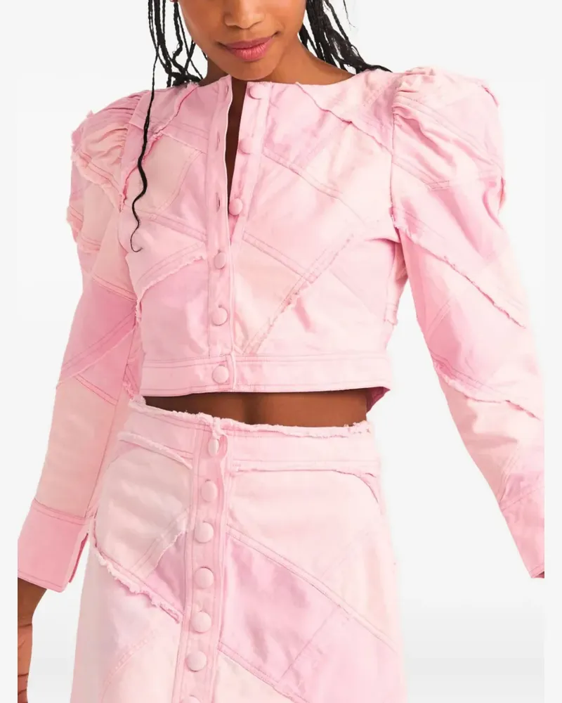 LoveShackFancy Eleora buttoned cropped jacket - Rosa Rosa